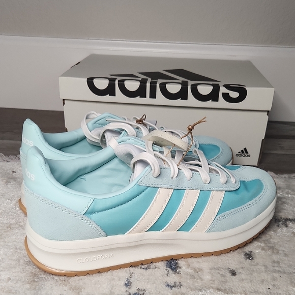 Adidas Run 70s 2.0 Aqua / White Retro Sneakers JQ7924 Size 7.5 Women's Cloudfoam - Picture 7 of 10